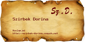 Szirbek Dorina névjegykártya