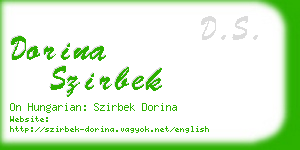 dorina szirbek business card